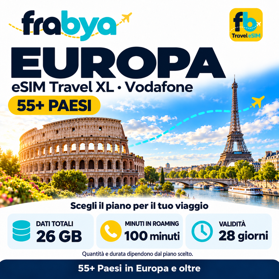 eSIM Travel XL — Vodafone Europa — Frabya Travel eSIM