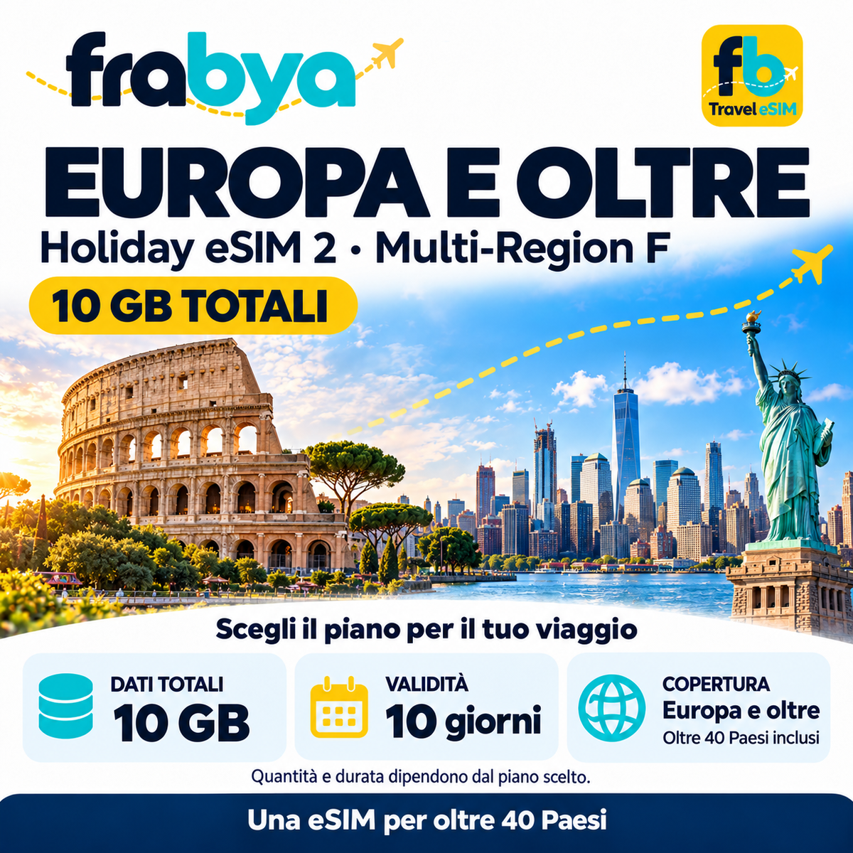 Holiday eSIM 2 Multi-Region F (Total 10GB) — Frabya Travel eSIM
