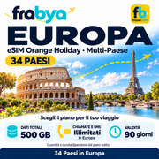 eSIM Europa Orange Holiday 500GB — Frabya Travel eSIM