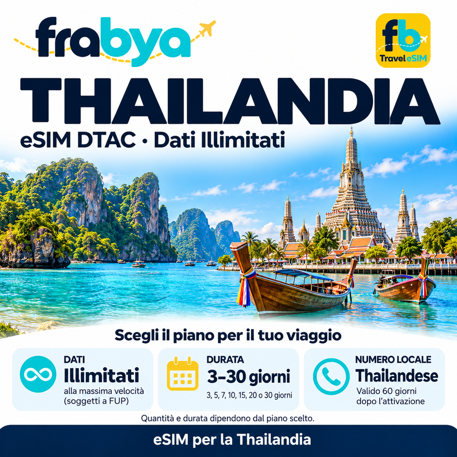 eSIM Thailandia DTAC – Dati Illimitati — Frabya Travel eSIM