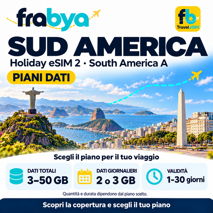 Holiday eSIM 2 South America A — Frabya Travel eSIM