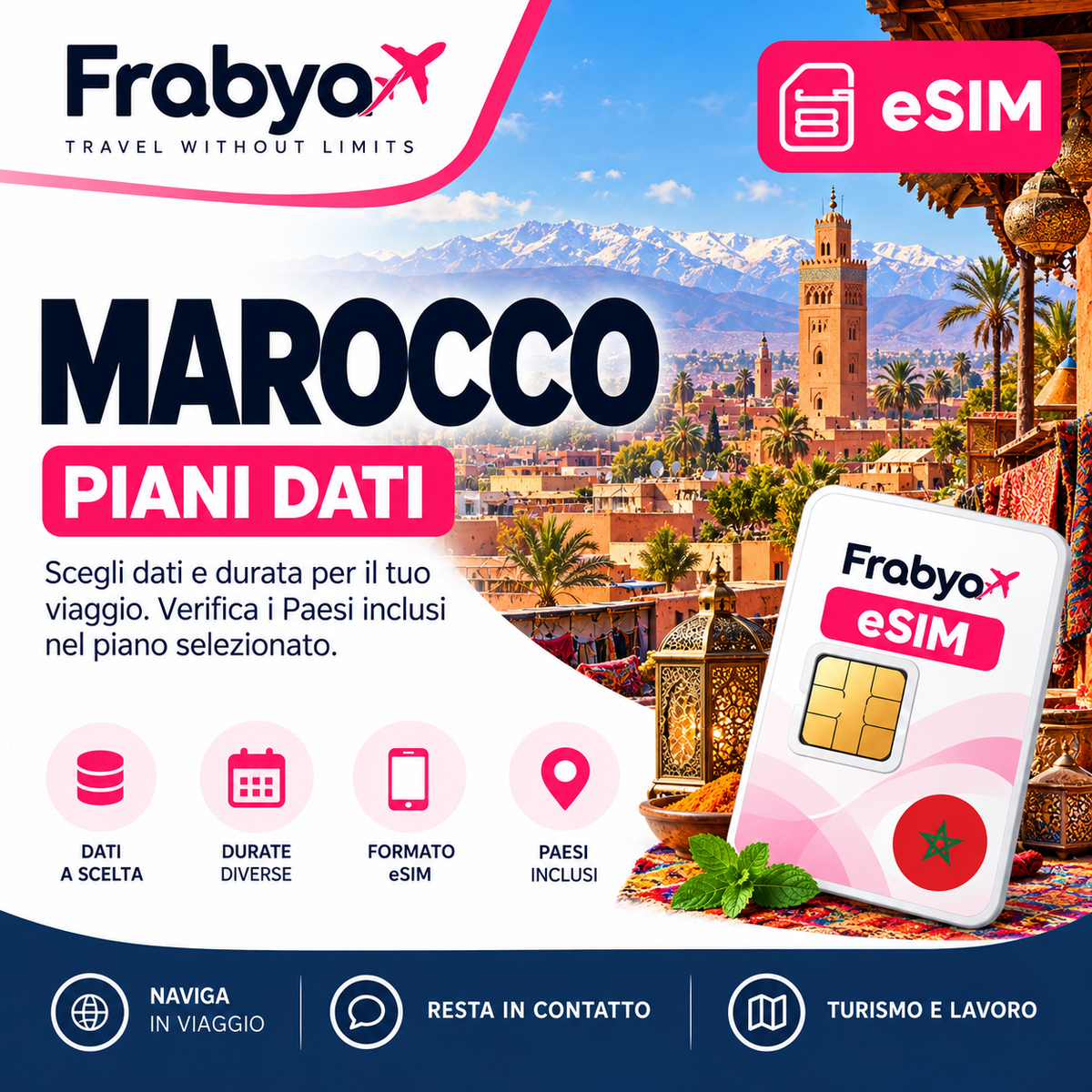 Frabya eSIM MAROCCO — piani dati e durate selezionabili