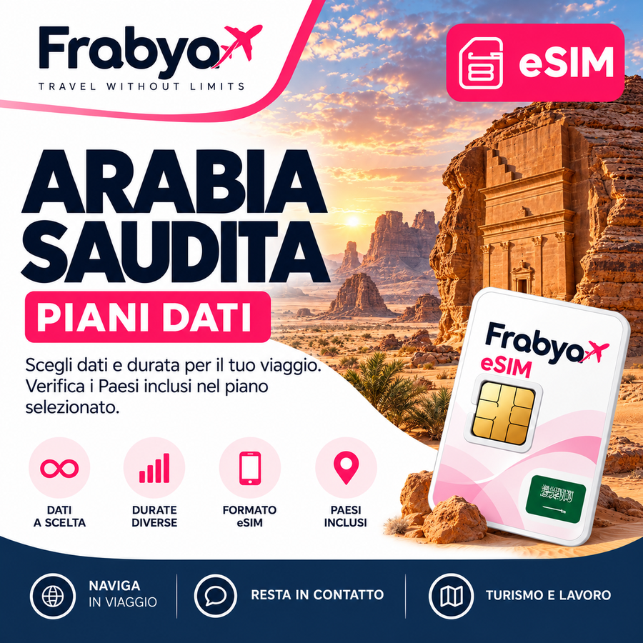 Frabya eSIM ARABIA SAUDITA — piani dati e durate selezionabili