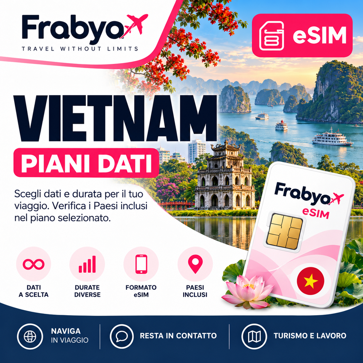 Frabya eSIM VIETNAM — piani dati e durate selezionabili